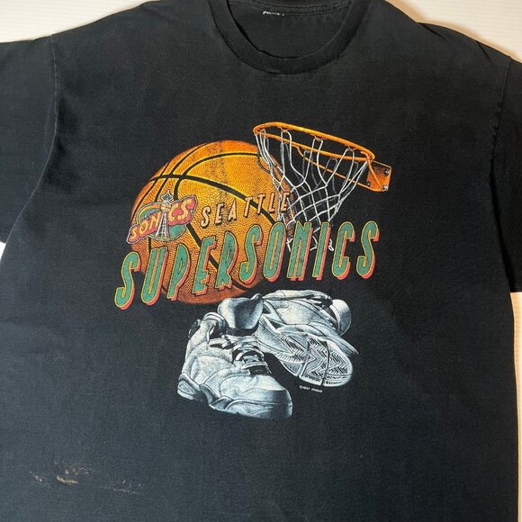 90s Seattle Supersonics NBA Graphic Tee XL - Picture 2 of 7